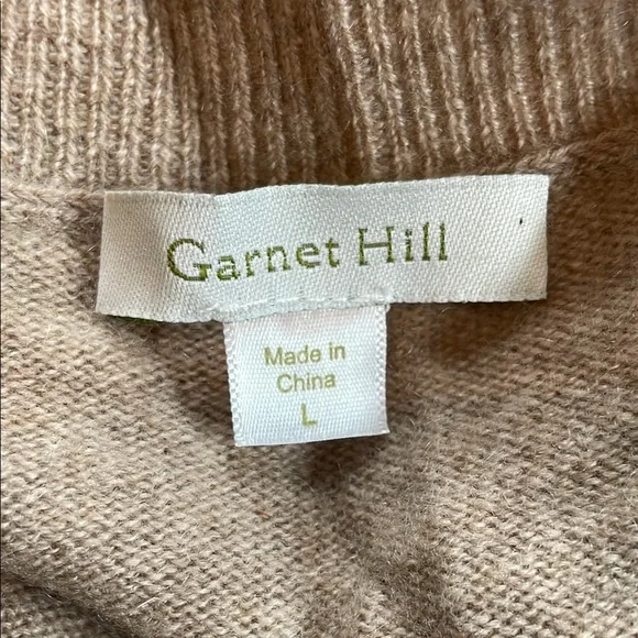 Garnet Hill Women's Beige Cashmere Sweater - L - Picture 6 of 7